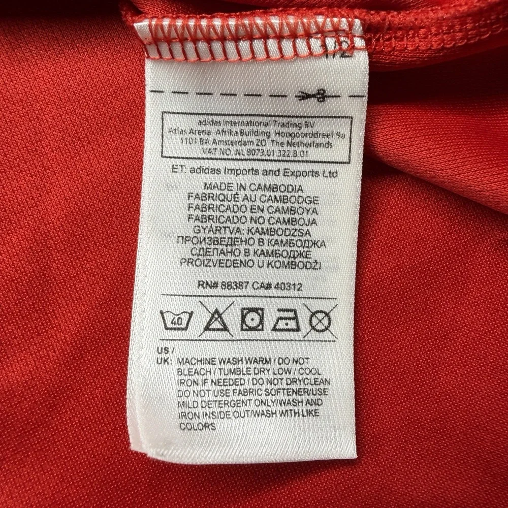 Adidas Climalite Men's XL Red Lightweight Short Sleeve Crew Neck Logo T-Shirt